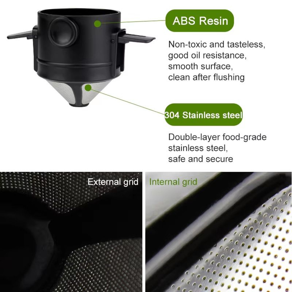 Portable Stainless Steel Coffee Filter Reusable Drip Funnel Tea Infuser For Home Office And Trave 4