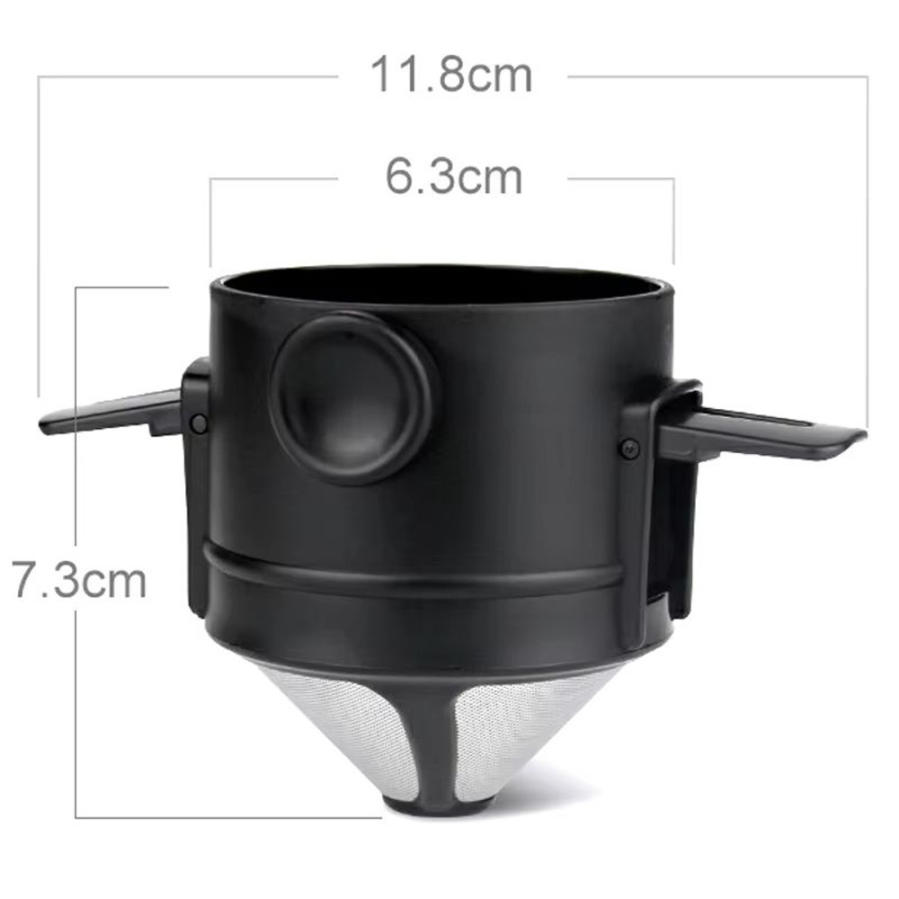 Portable Stainless Steel Coffee Filter Reusable Drip Funnel Tea Infuser For Home Office And Trave 5