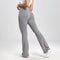 Womens VWaist Flared Leggings Slim Fit Streetwear Pants With Side Pockets 1
