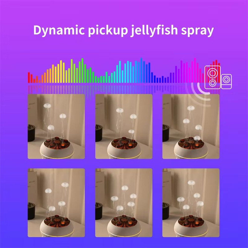 Dynamic MultiSpray Flame Humidifier With Remote Control  Colorful LED Lights 4