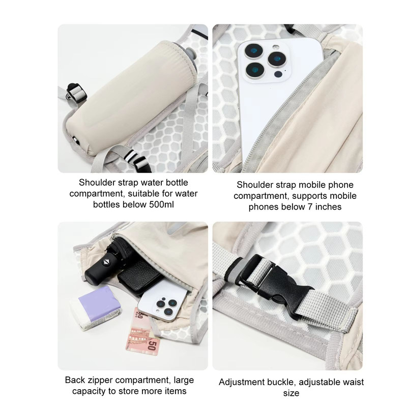 Lightweight Running Hydration Vest With Water Bottle Storage  Phone Holder 4