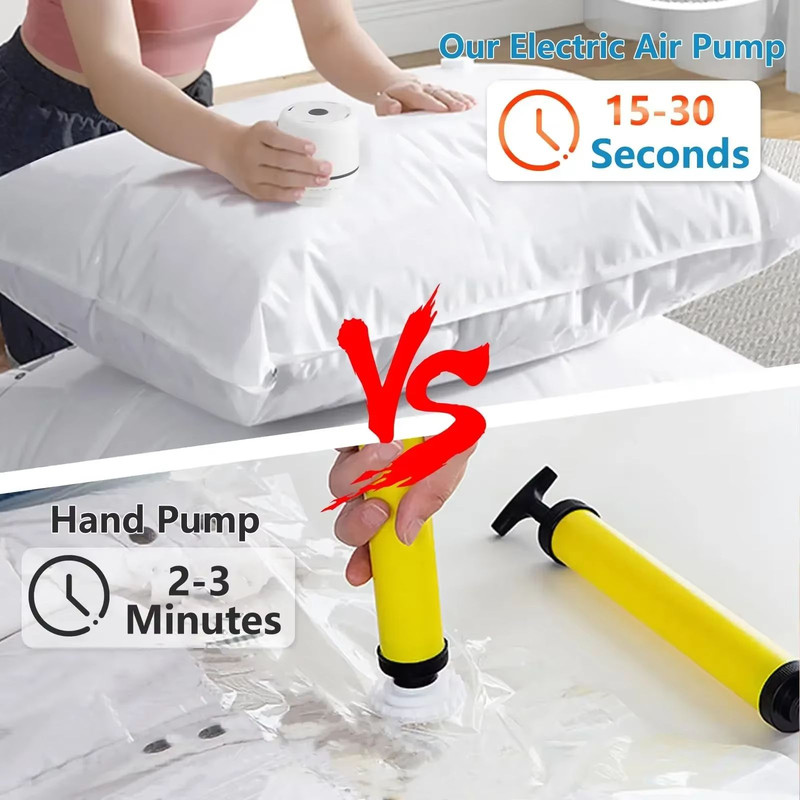 Portable Electric Pump For Vacuum Storage Bags  Fast Compression For Clothes Quilts  Travel 4