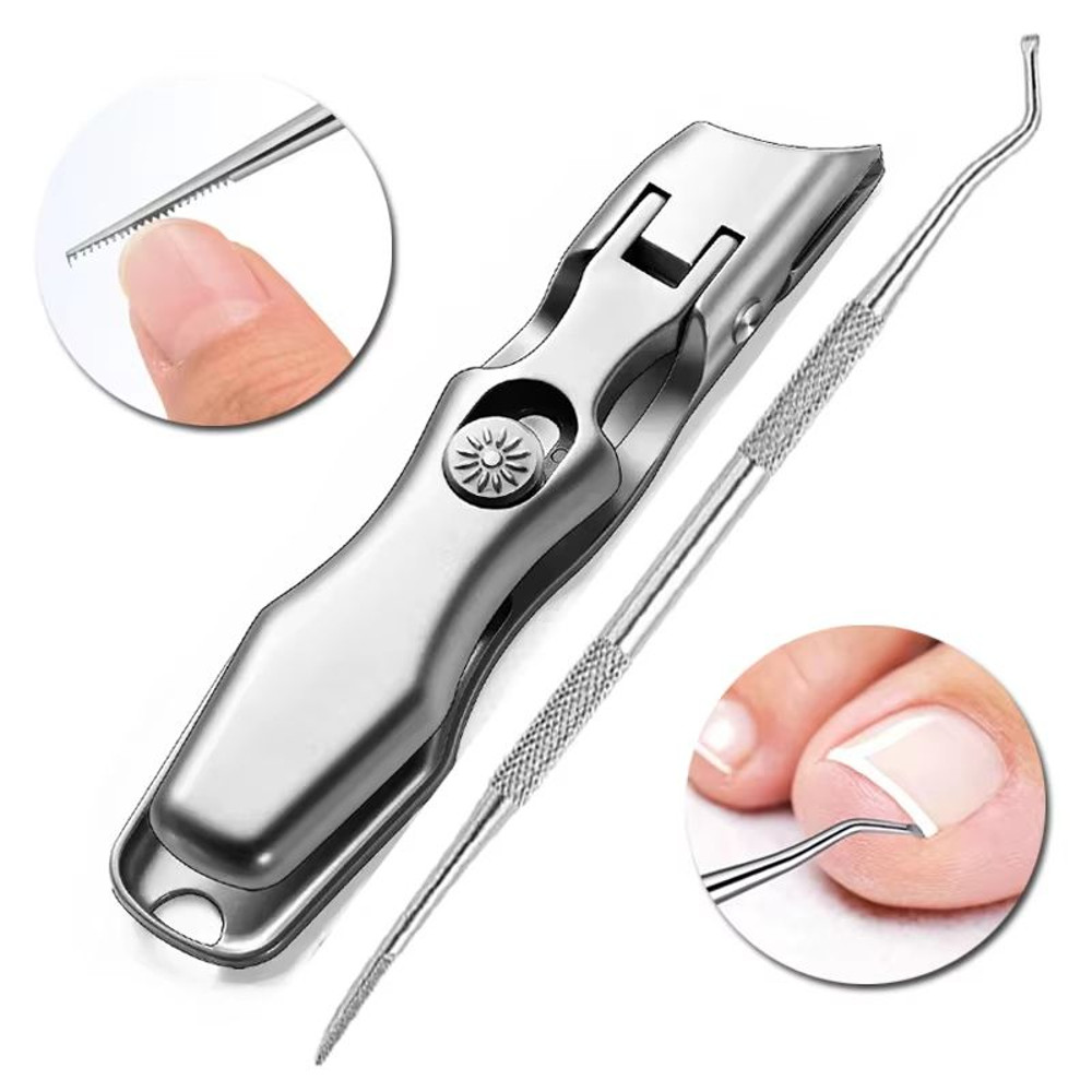 AntiSplash Thick Toenail Clippers Large Opening Curved Nail Cutter For Precise Manicures 14