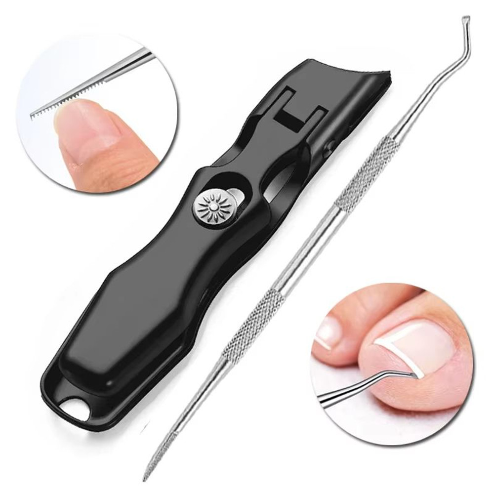 AntiSplash Thick Toenail Clippers Large Opening Curved Nail Cutter For Precise Manicures 15