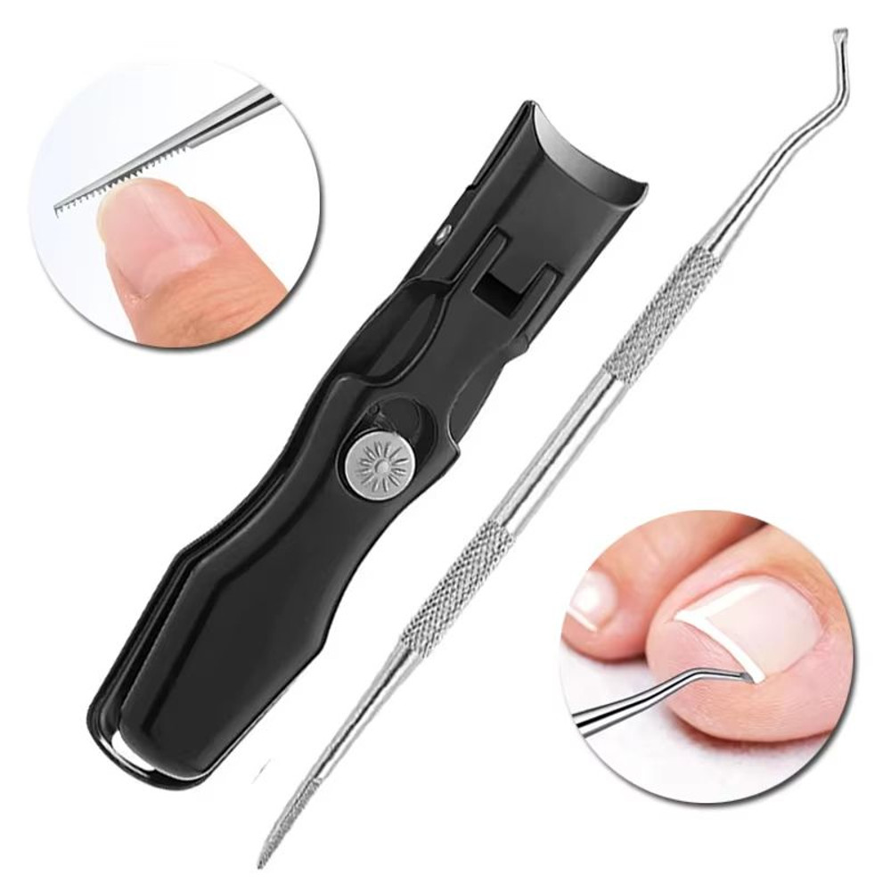 AntiSplash Thick Toenail Clippers Large Opening Curved Nail Cutter For Precise Manicures 17