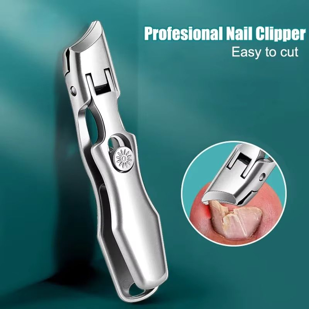 AntiSplash Thick Toenail Clippers Large Opening Curved Nail Cutter For Precise Manicures 1