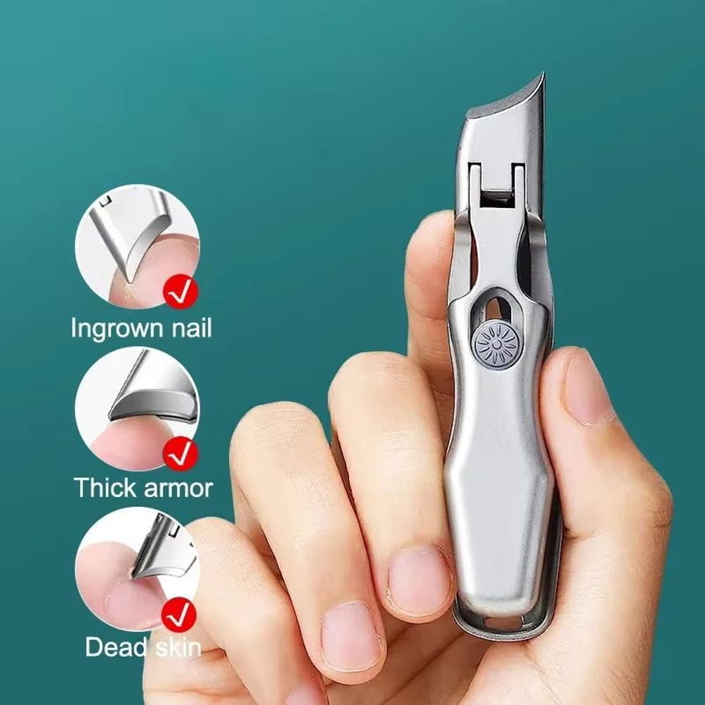AntiSplash Thick Toenail Clippers Large Opening Curved Nail Cutter For Precise Manicures 2