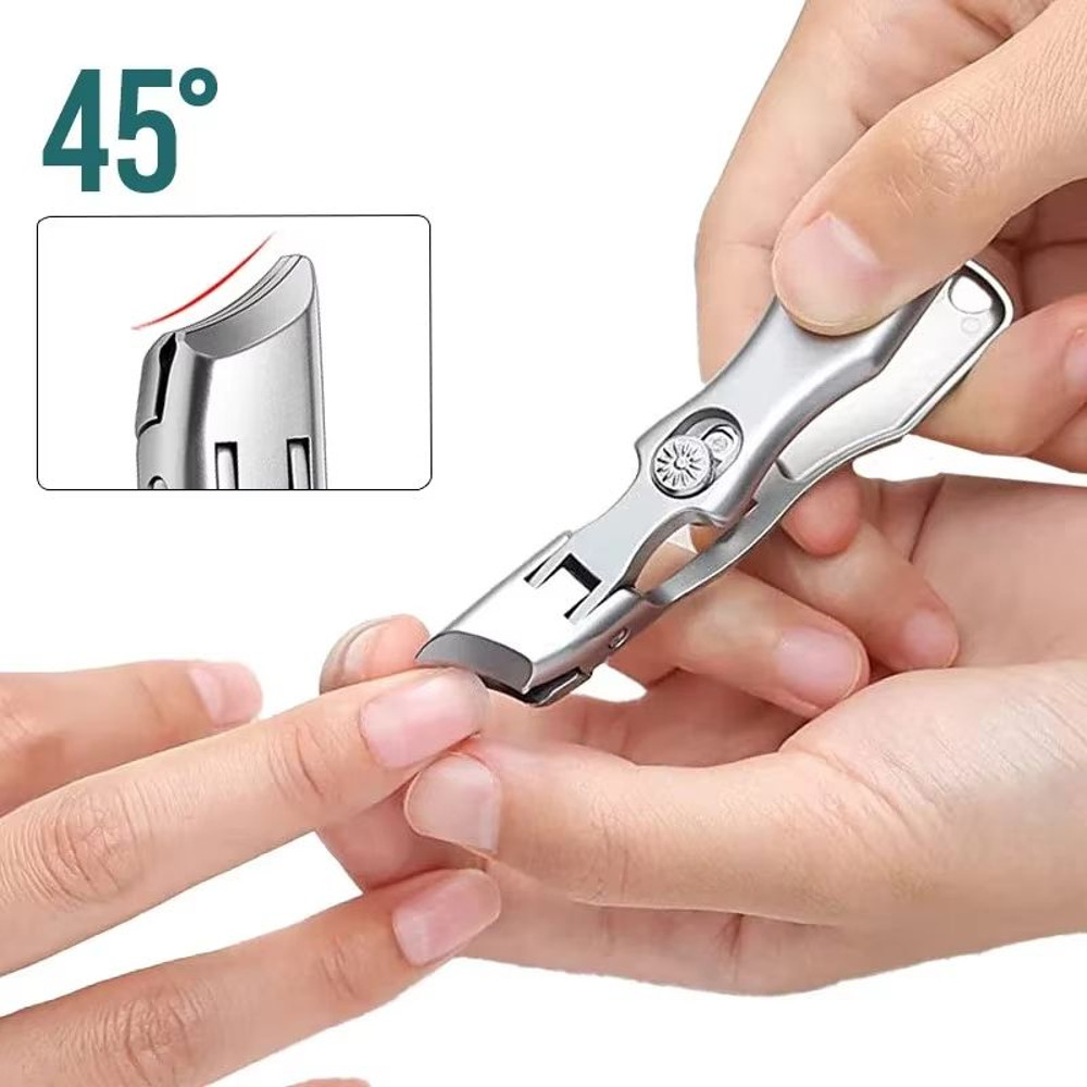 AntiSplash Thick Toenail Clippers Large Opening Curved Nail Cutter For Precise Manicures 5