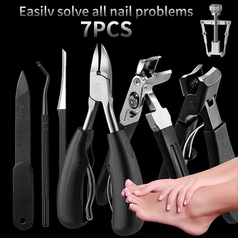 7Piece Professional Nail Clippers  Manicure Tool Set With Portable Travel Case 6