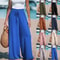 Four Seasons Wide Leg Drawstring Pants Casual Chic Comfort For Women 0