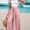 Four Seasons Wide Leg Drawstring Pants Casual Chic Comfort For Women 3