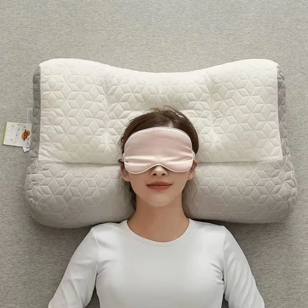 Natural Rubber Orthopedic Cervical Pillow Soft Elastic Neck Support For Better Sleep 1
