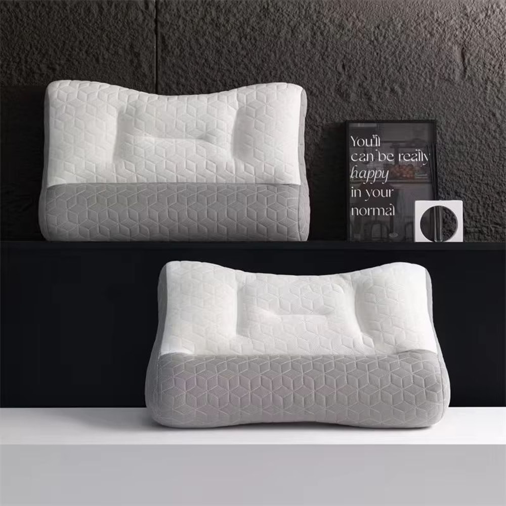 Natural Rubber Orthopedic Cervical Pillow Soft Elastic Neck Support For Better Sleep 3