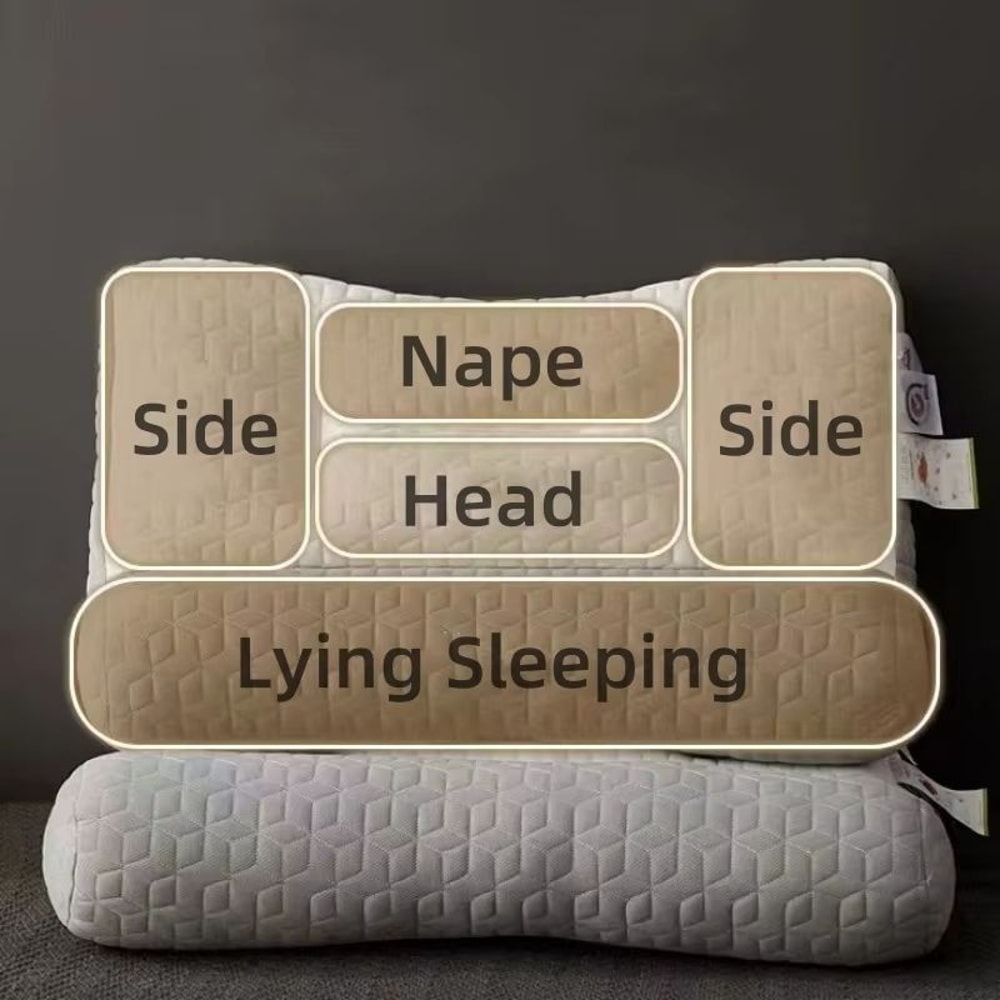 Natural Rubber Orthopedic Cervical Pillow Soft Elastic Neck Support For Better Sleep 5