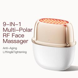 anlan rf ems beauty device – multi-polar skin tightening & facial lifting massager with 24k gold & led light therapy