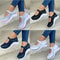 Womens Thick Sole Sneakers Round Toe Knitted Casual Walking Shoes In Plus Sizes 4