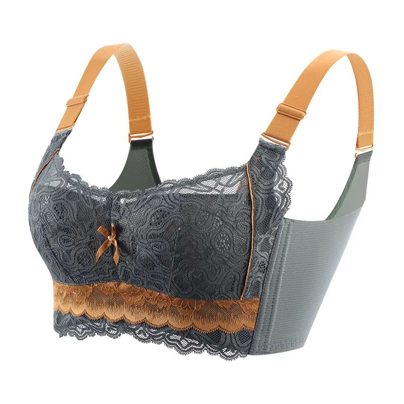 Wireless Lace Bra For Women Thin Cup Minimizer Brassiere With PushUp Support In Plus Sizes 8