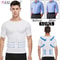 2PCS Mens Slimming Body Shaper TShirt Compression Shapewear With Belly Control Posture Support 0