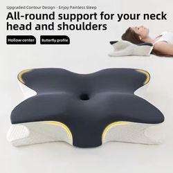 butterfly orthopedic memory foam pillow | cervical neck support for pain relief & better sleep