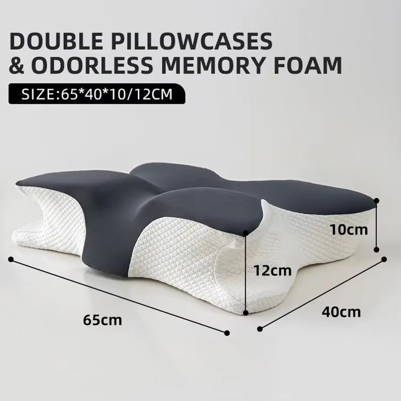 Butterfly Orthopedic Memory Foam Pillow  Cervical Neck Support For Pain Relief  Better Sleep 4