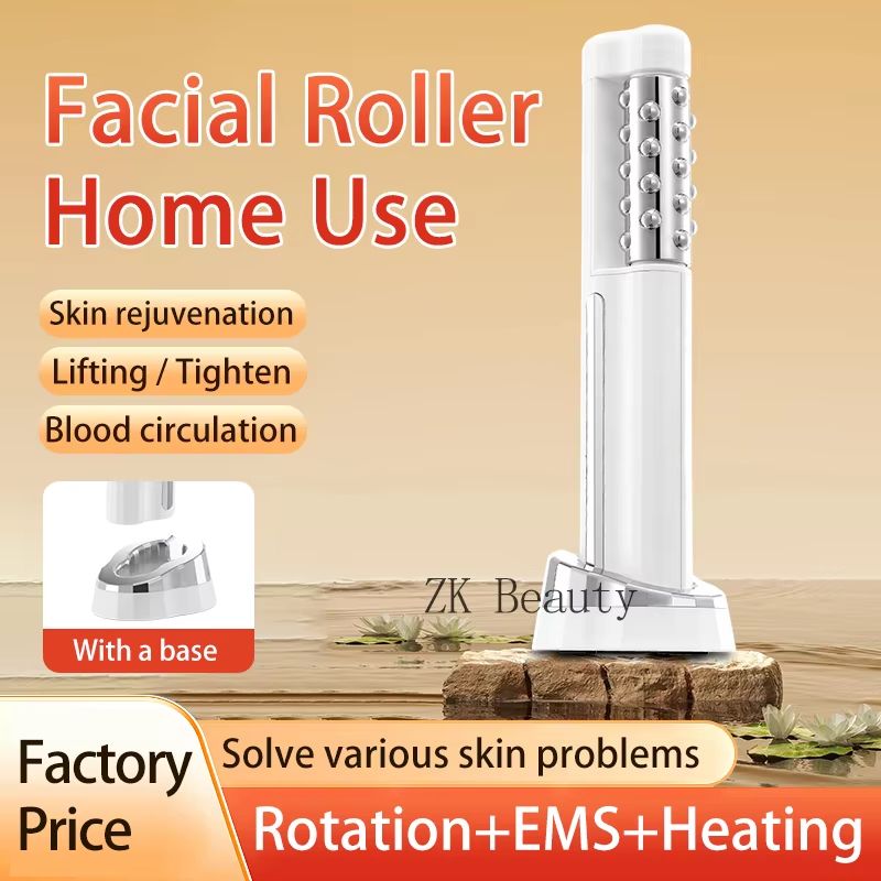 EMS Facial Roller With Heating Vibration Skin Tightening Lifting Beauty Device 0