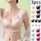 3Pack Seamless Lace Bralette Tops Comfortable Ice Silk Wireless Bra For Everyday Support 0