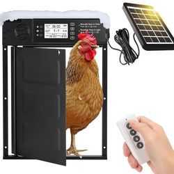 automatic chicken coop door | solar powered with timer & light sensor, safe anti-pinch design