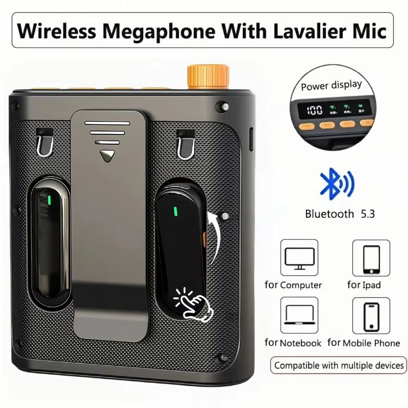 Portable Bluetooth Voice Amplifier With Lavalier Microphone 0