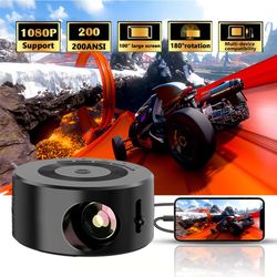 mini home theater projector with 180° flexible angle and 1080p support