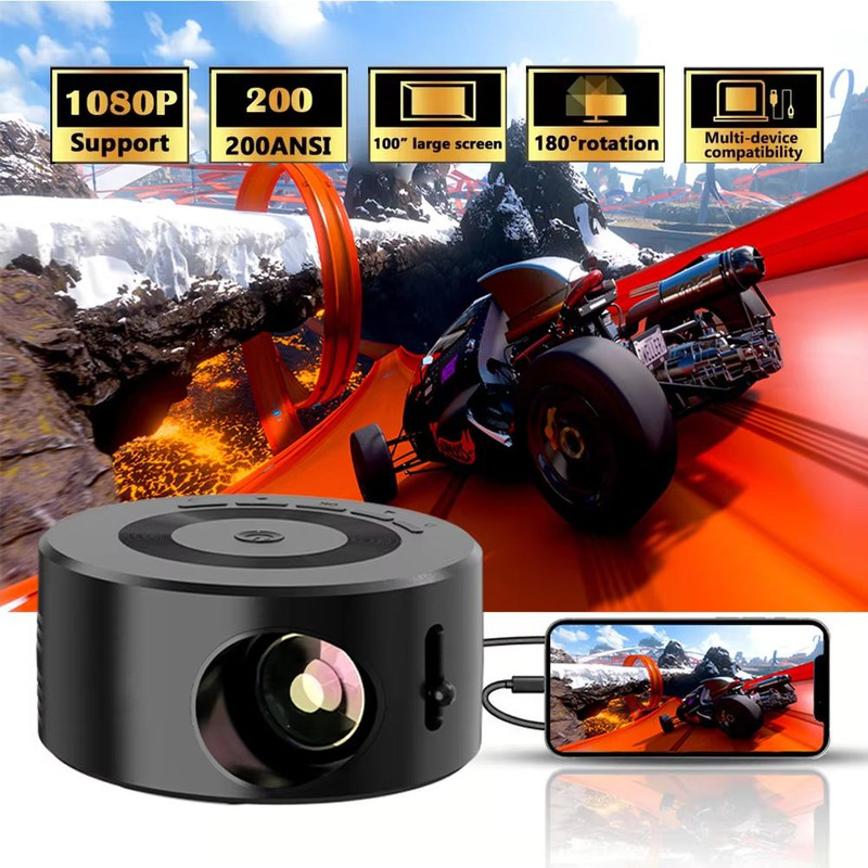 Mini Home Theater Projector With 180 Flexible Angle And 1080P Support 0