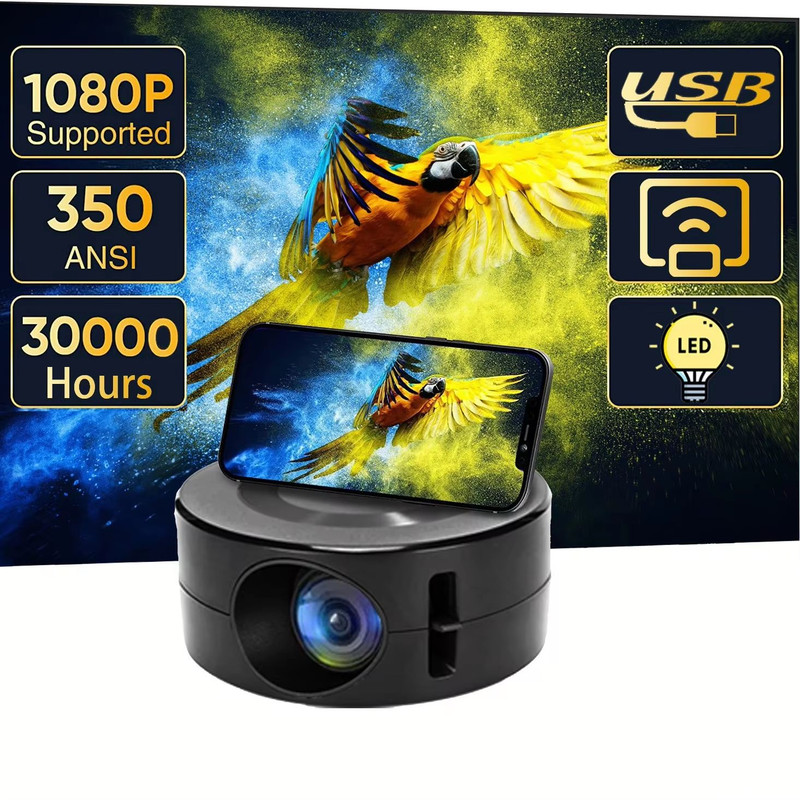 Mini Home Theater Projector With 180 Flexible Angle And 1080P Support 7