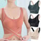 Womens Sports Bra With Front Adjustable Buckle Wireless Padded Workout Top 0