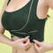 Womens Sports Bra With Front Adjustable Buckle Wireless Padded Workout Top 1