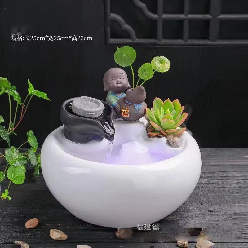 Ceramic Cat Water Fountain  Creative Desktop Waterfall  Indoor Pet Fountain 0