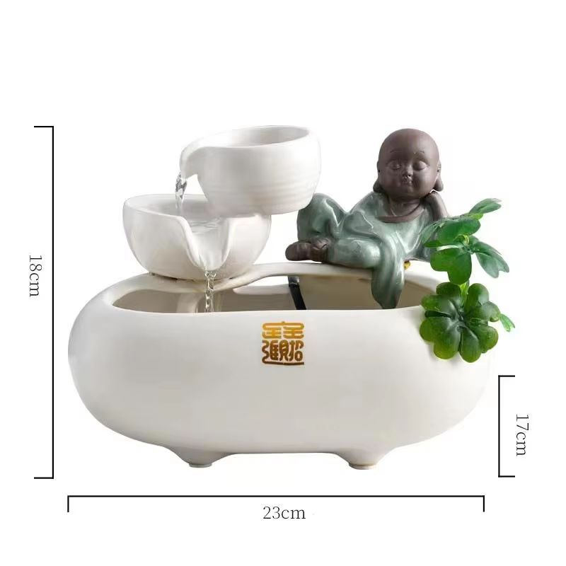 Ceramic Cat Water Fountain  Creative Desktop Waterfall  Indoor Pet Fountain 8