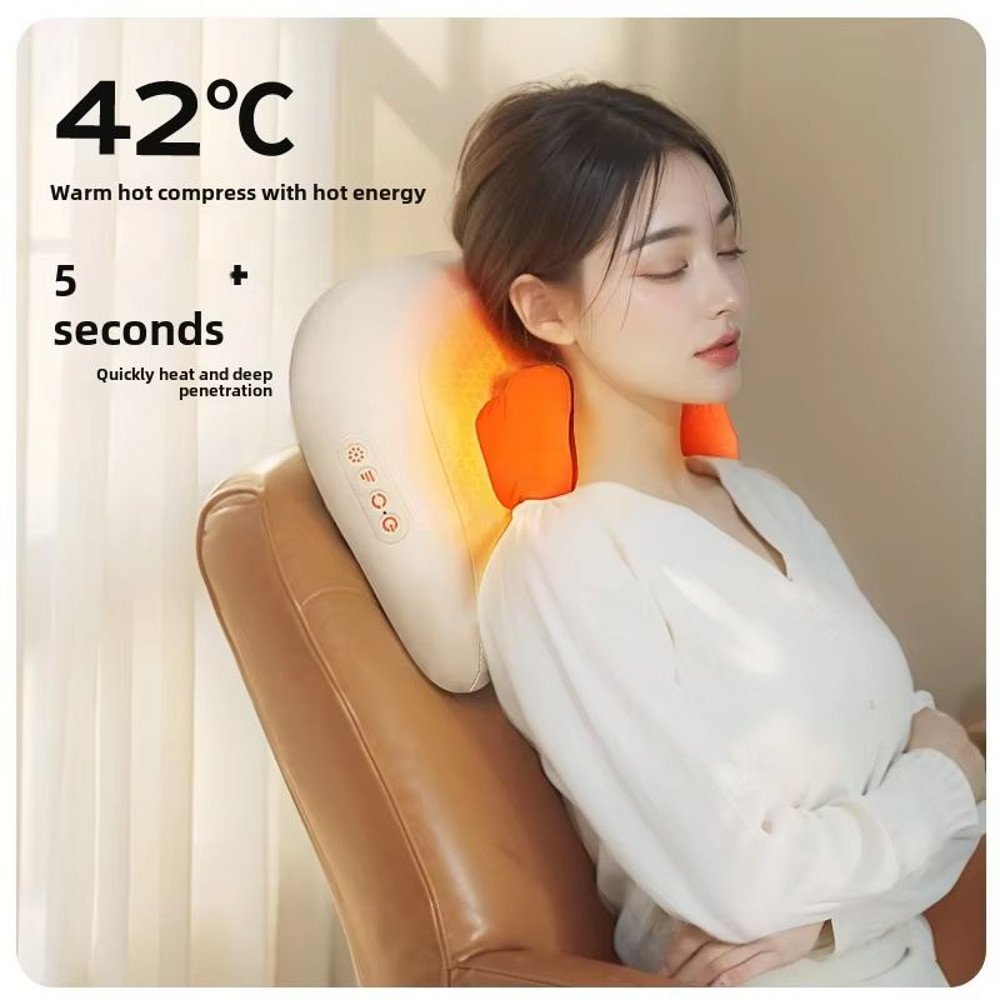 Wireless Electric Shiatsu Massage Pillow  Neck Shoulder And Back Massager With Heat 2