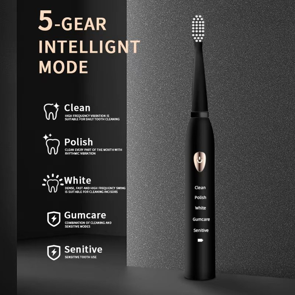 Jianpai Sonic Electric Toothbrush 5 Modes USB Rechargeable Waterproof 1