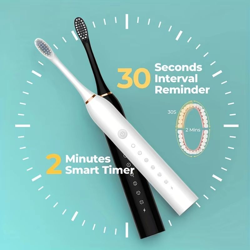 Universal Automatic Electric Toothbrush SixSpeed Rechargeable With Soft Bristles For Adults Child 2