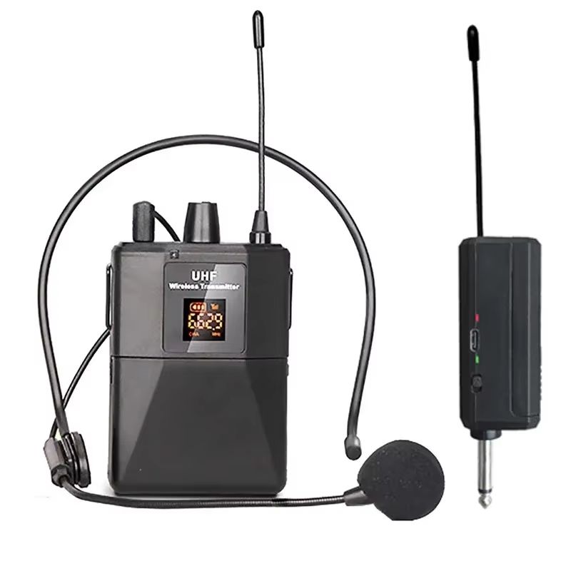 UHF Wireless Headset Microphone With Bodypack Transmitter Receiver LED Display For Teaching Prese 0