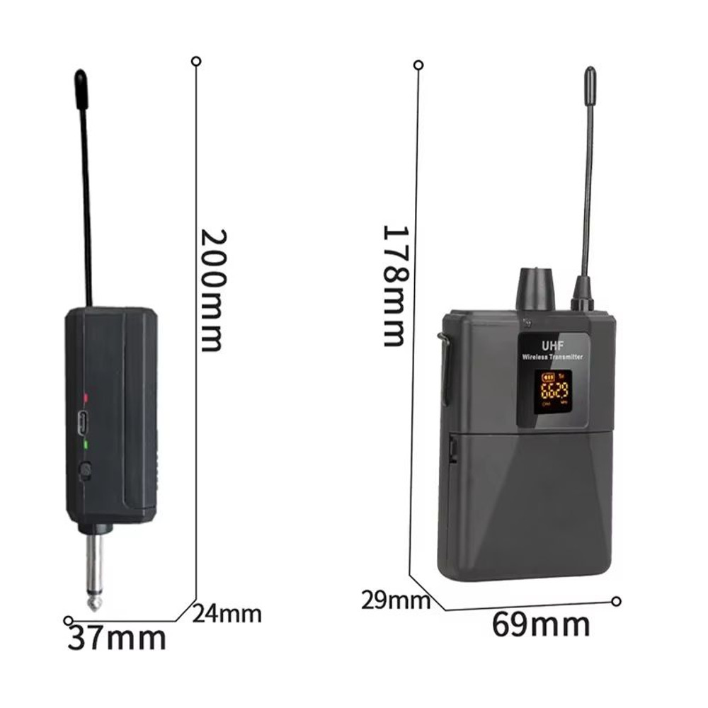 UHF Wireless Headset Microphone With Bodypack Transmitter Receiver LED Display For Teaching Prese 4
