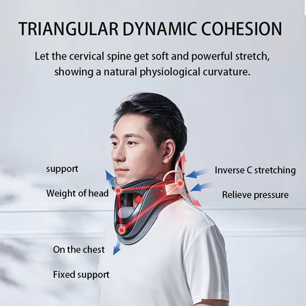 Cervical Neck Traction Device With Airbag Support Adjustable Neck Brace For Spine Alignment Pain 1