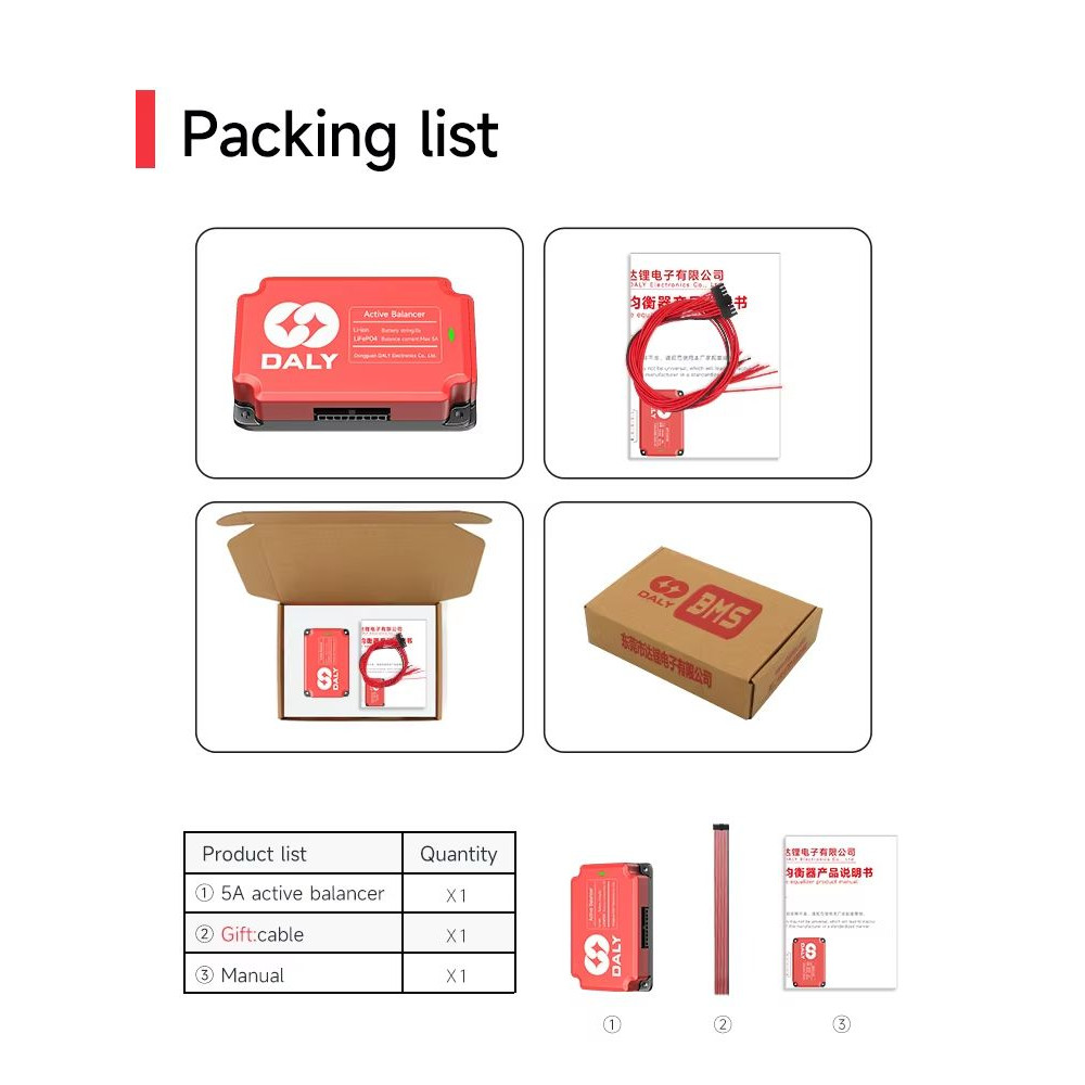 Daly Active Balancer 5A Smart BMS Equalizer Board For LiFePO4 Lithium Battery Packs 3S16S 4
