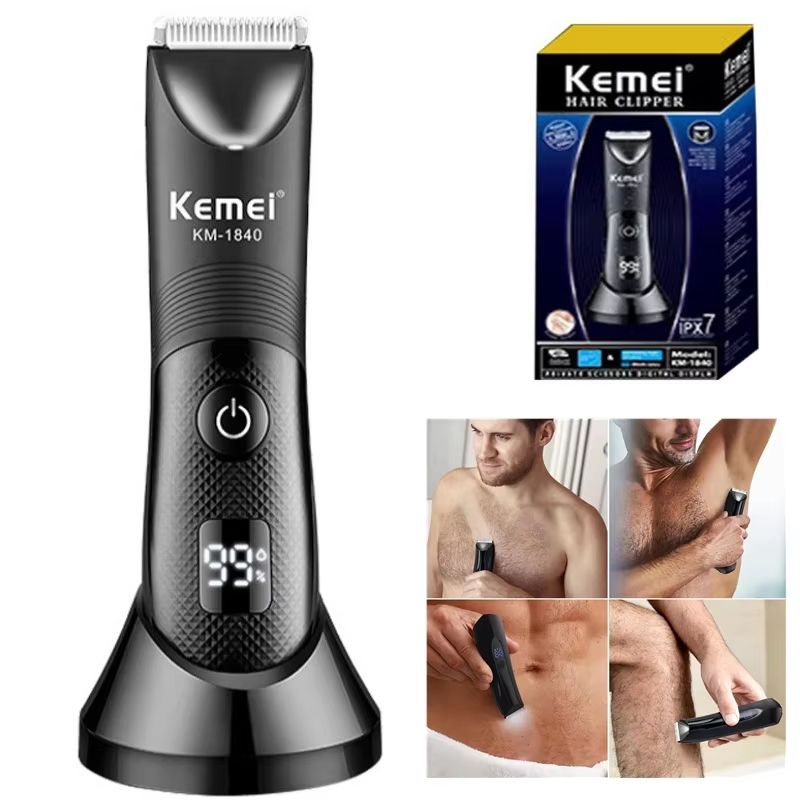 Kemei Electric Body Groin Trimmer Washable Beard Bikini And Pubic Hair Shaver For Men And Women 1