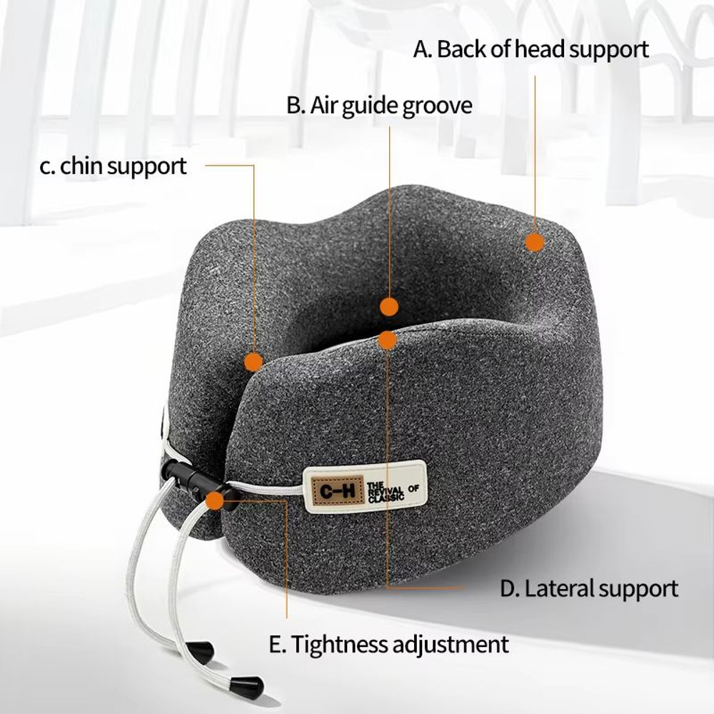 Memory Foam Travel Neck Pillow UShaped Airplane Cushion For Sleeping Shoulder Support Comfort 4