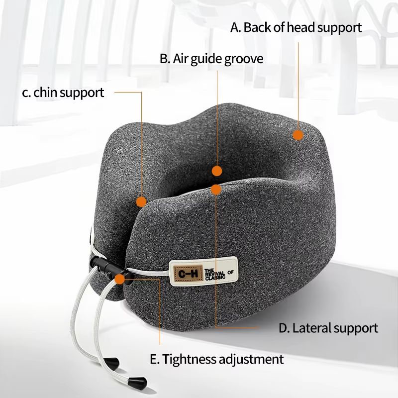 Memory Foam Travel Neck Pillow UShaped Airplane Cushion For Sleeping Shoulder Support Comfort 4