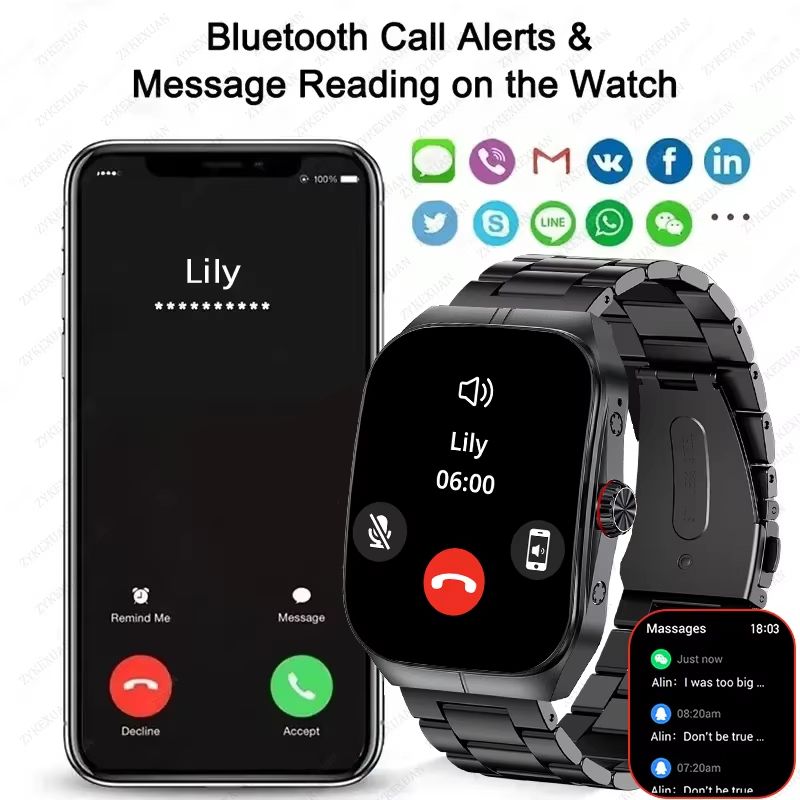 2025 Ultra HD Smartwatch 195 GPS Sports Watch With Bluetooth Calling NFC Fitness Tracking For Men 2