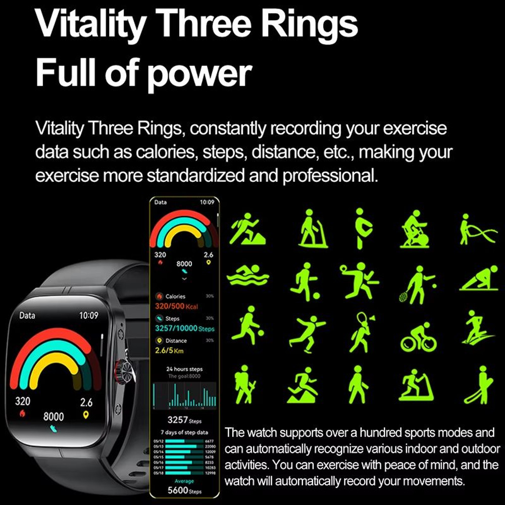 2025 Ultra HD Smartwatch 195 GPS Sports Watch With Bluetooth Calling NFC Fitness Tracking For Men 4