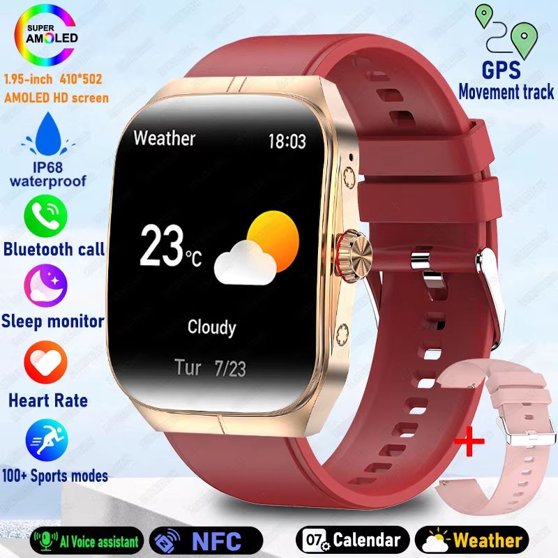 2025 Ultra HD Smartwatch 195 GPS Sports Watch With Bluetooth Calling NFC Fitness Tracking For Men 23