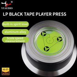universal turntable stabilizer weight – aluminum alloy lp record clamp with level for vinyl players