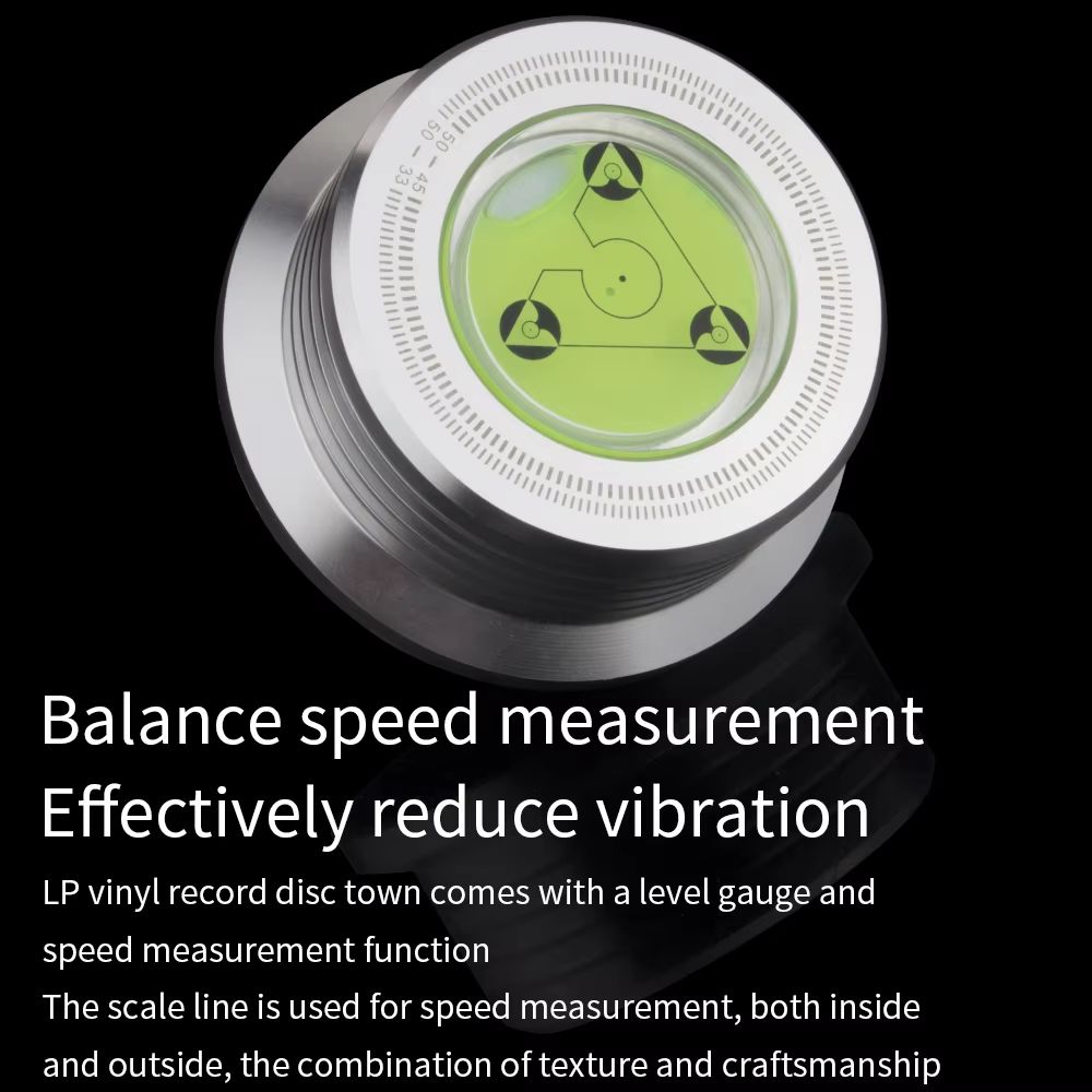 Universal Turntable Stabilizer Weight Aluminum Alloy LP Record Clamp With Level For Vinyl Players 2